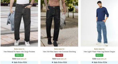 Ajio : Buda Jeans Co Mens Jeans Upto 89% OFF