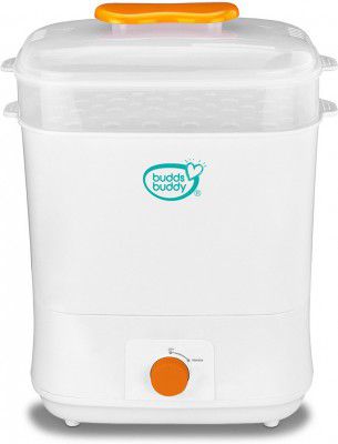 Buddsbuddy 3 in 1 Baby Bottle Electric Steam Sterilizer - 10 Slots (White)