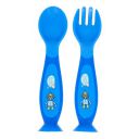 Buddsbuddy Premium Fork & Spoon Set with Suction 2pcs (Blue)...