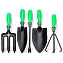 Buildskill GTS010 Gardening/Planting Hand Tool Kit, Rust Free Trowel, Transplanter, Weeder, Hand Rake & Cultivator, Heavy Duty Gardening Tool Kit for Home Gardening (Green) (Pack of 5)...