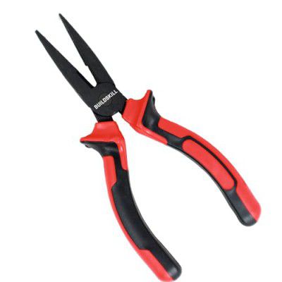 Buildskill Long Nose Plier 8", Versatile Hand Tools, Used as Electrical Tools, Portable Cutting Plier, Anti Rust Black Phosphate Finish, Efficient Hardware Tools, Durable Tools for Home (Pack of 2