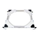 Buildskill White Adjustable Washing Machine Stand - 4 Double Wheels with Lock, Used with Washing Machine, Refrigerator, Furniture, 300kg Capacity, 45-75cm, Height Adjustable, with Spirit Level...
