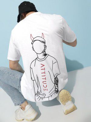 Bukkl Men Printed V-Neck Applique T-shirt