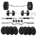 Bullar Home Gym Set, 8kg to 20kg PVC Weight Plates, 3 ft curl ez Rod, Pair of Dumbbells Rod, Gym Equipment for Men (12kg Combo)...