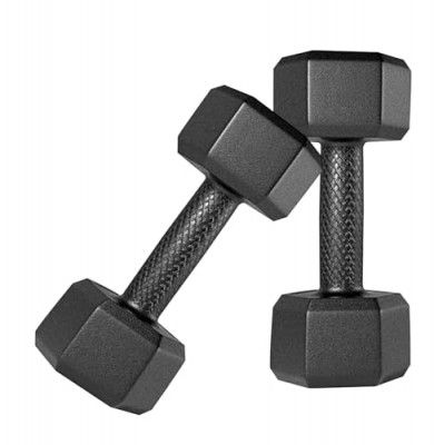 Bullar PVC Hex Dumbbells Pack of 2 for Home Gym Equipment Fitness Barbell|Gym Exercise|Home Workout, Gym Dumbbells|Dumbbells Weights for Men & Women (2)