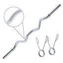 BULLAR Weight Lifting Rod, 4Ft Curl Rod, Chrome Plated Steel Gym Rod, Weight Lifting Bar (25MM)...