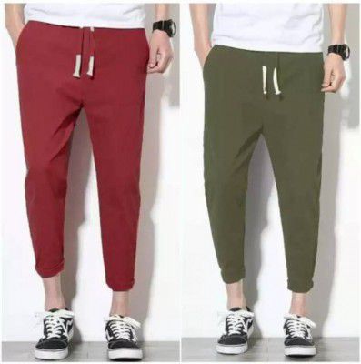 bulldozerbaba  Pack of 2 Men Solid Multicolor Track Pants