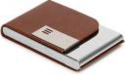 BULLFINCH  Men & Women Evening/Party, Trendy, Travel, Casual, Ethnic, Formal Brown Aluminium, Genuine Leather RFID Card Holder  (8 Card Slots)