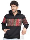 BULLMER Grey Melange Trendy Colourblock Fleece Hoodie Sweatshirt for Men...