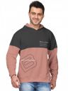 BULLMER Mens Regular Fit Brushed Fleece Printed Hooded Sweatshirts - Black...