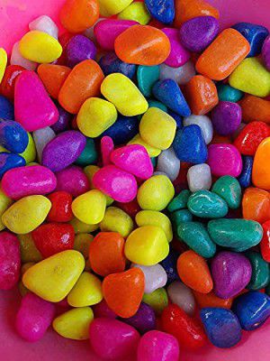 BUM BUM BHOLE 2 KG Polished Colored Stone Marble Pebbles for Home Garden Aquarium Outdoor Decoration 2 Kg