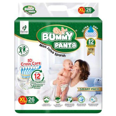 BUMMY PANTS Baby Diapers - XL | 26 Pieces