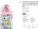 BUMTUM 0-6 Months New Born Baby Unisex Cotton Carry Bag/Sleeping Bag (Dark Blue)...