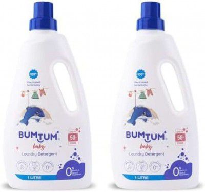 BUMTUM 100% Natural Plant Based Baby Laundry for Clothes, Derma Tested Fresh Liquid Detergent (2 x 1 L)