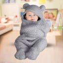 Bumtum 3-in-1 Hooded Baby Soft Blanket Wrapper | 0-6 Months, Travel-Friendly (Grey)...