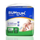 Bumtum Baby Diaper Pants, New Born 20 Count, Double Layer Leakage Protection Infused With Aloe Vera, Cottony Soft High Absorb Technology (Pack of 1)...