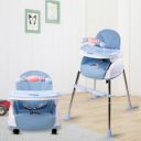 Bumtum Baby Luxury High Chair 4 in 1 Convertible Folding with Footrest, Convertible to High Chair, Low Chair, & Feeding Seat with Cushion pad - Blue...