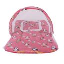 Bumtum Baby Panda Mosquito Net & Neck Pillow, Baby Gadda Set for New Born, 0-6 Month, Printed Baby Bedding, Sleeping Bed of 71cm x 47cm x 5cm, Peach, Cotton, Free Size...
