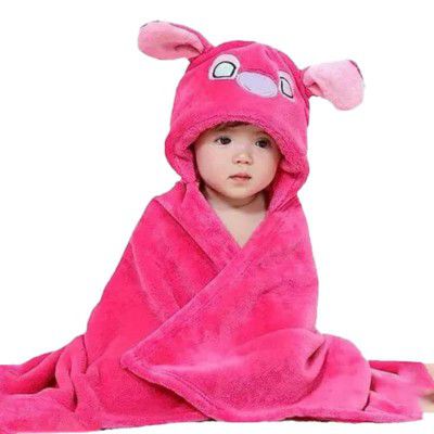 Bumtum Baby Soft Cotton Hooded Bath Towel | Ultra Absorbent | for Newborn, Infant Boys and Girls (Pink Panda)