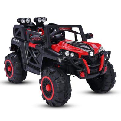 Bumtum Battery Operated Premium Jeep for Kids | Dual Remote Control (2 to 8 Years) - Red