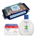 Bumtum Chota Bheem Gentle Soft Moisturizing Wet Wipes with Lid - 72 Pcs.(Pack of 1) & Baby Soap (4N x 50 Gram) & Baby Body Wash (200 ML) Combo...