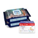 Bumtum Chota Bheem Gentle Soft Moisturizing Wet Wipes with Lid - 144 Pcs (Pack of 2) & Baby Soap (4N x 50 Gram) Combo...