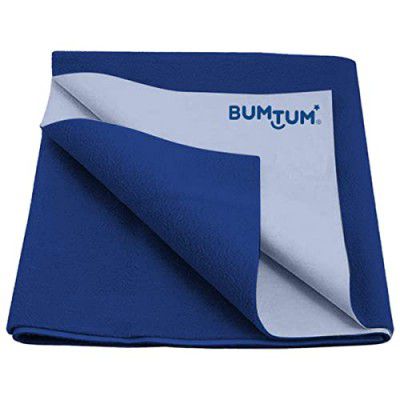 Bumtum Dry Sheet Instadry Leakproof Baby Bed Protector | Small Size 50 * 70cm | Pack of 1 | Royal Blue, Polycotton