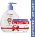 BUMTUM Gentle Baby Shampoo + Soap (4 x 50g)No Tear,Paraben Free & Derma Tested Combo (Multicolor)...