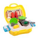 BUMTUM Kitchen Set for Kids Girl, Kitchen Set, Kitchen Set for Kids, Miniature Kitchen Set, Cooking Set for Kids, Pretend Play Little Chef Toy Set with Suitcase Carry Case (Yellow)...