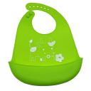 BUMTUM Silicone Baby Bib for Feeding & Weaning Babies & Toddlers | Waterproof, Washable & Reusable|Non Messy Easy Cleaning, Adjustable Neckline with Buttons(Green)...