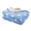 Bumtum Super Soft New Born Baby Blanket | Wrapper Sheet for Baby Boys & Baby Girls | Star Pattern, Lightweight | Super Comfortable (100cm x 75cm, Sky Blue)...