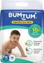BUMTUM Superlock Diapers Pants with Superlock Gel Technology |Coconut Extracts - M  (70 Pieces)...