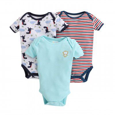 BUMZEE Baby Boys Half Sleeve Bodysuit Pack Of 3