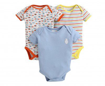 BUMZEE Baby Boys Half Sleeve Bodysuit Pack Of 3
