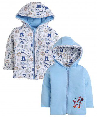 BUMZEE Blue & White Boys Full Sleeves Reversible Jacket