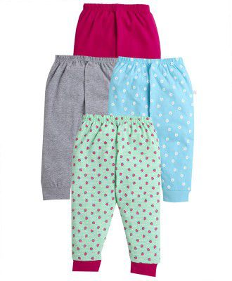 BUMZEE Full Length Printed Pajamas / Joggers for Girls Pack of 4