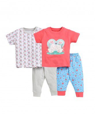 BUMZEE Girl's Cotton Printed Pajama Set