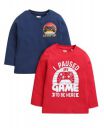 BUMZEE Navy & Red Boys Full Sleeves Cotton T-Shirts [Pack of 2 ]...