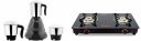 Butterfly Combo of Smart Glass 2 Burner Gas Stove, Black and Hero Grey Mixer Grinder with 3 Jars, 500W...