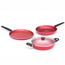Butterfly Coral DLX KCP 3 Non Stick Cookware Set | Resistant | Velvet Red...