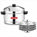Butterfly Friendly Aluminium Idli Cooker with 4 Stainless Steel Idli Plates...