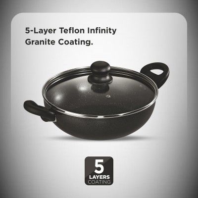 Butterfly Granza Non Stick Kadai with Glass Lid | 240 mm 