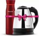 Butterfly Rapid Electric Kettle (1.5 L, Black) & H&O 500ML Flask (Terracotta Red)...