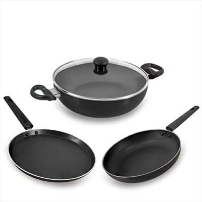 Butterfly Rapid KCP 3 Count Set Non Stick Cookware, IB, Grey,Aluminium