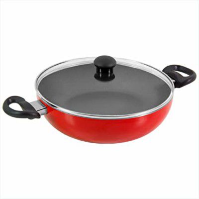 Butterfly Rapid Non Stick Kadai with Glass Lid | 2.4 Litre | 240 MM | Induction Base