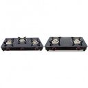Butterfly Smart Glass Black 3 Burner Gas Stove Combo, Manual Ignition...