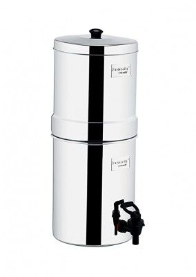 Butterfly Stainless Steel Water Filter, 34 litres with Double Candle, Silver, Rust Free, Premium Qualtiy
