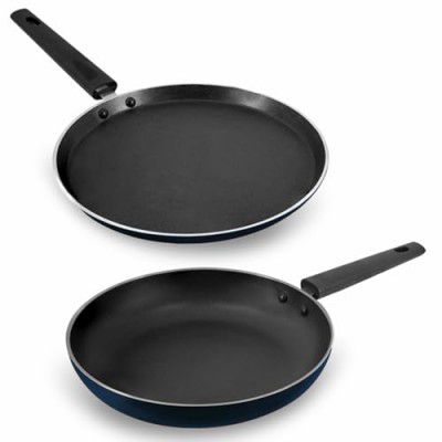 Butterfly Wave LX Kitchen Combo Non Stick Cookware 2 Pcs Set | Fry Pan 250 MM, Tawa 250 MM | 1 Year Warranty, Blue