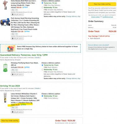 Amazon : Buy Beauty products worth 599 & get Lotus Gel Creme free