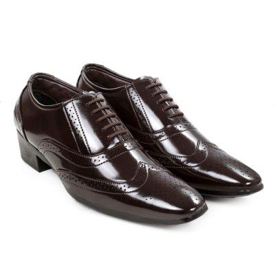 BXXY TAN Height Increasing British Full Brogue Shoes for Men